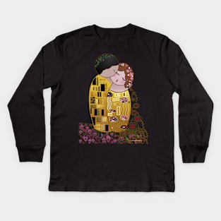 Kokeshis The kiss of Klimt Kids Long Sleeve T-Shirt